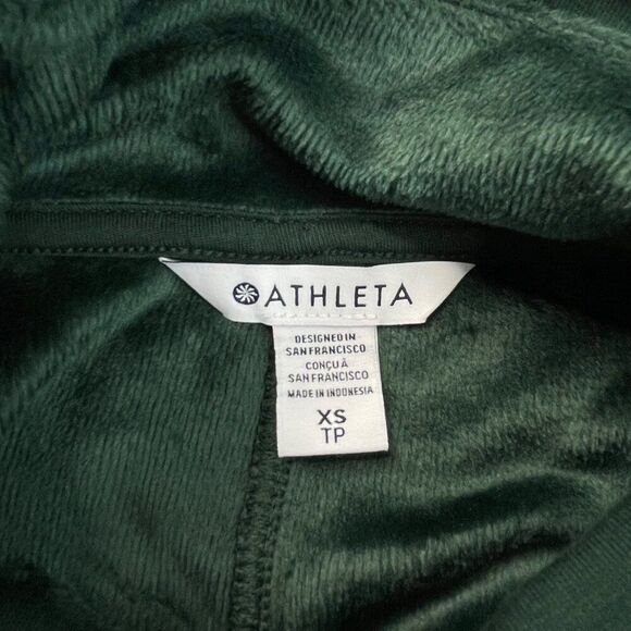 Athleta Cozy Karma Twist Neck Sweatshirt Seaweed Green Womens XS - Picture 4 of 10